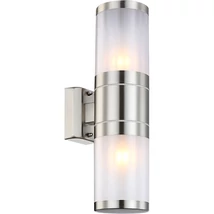 Globo XELOO kültéri fali lámparozsdamentes acél opál műanyag E27 2x 60W (nem tartozék) IP44 - 32014-2