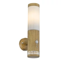 Globo JAICY kültéri fali lámpaimitált fa rozsdamentes acél opál műanyag E27-LED 1x 15W (nem tartozék) IP44 - 34070S