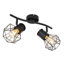 Globo PRISKA spotlámpafekete fém fekete fém E27 2x 40W (nem tartozék) IP20 - 54017-2