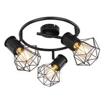 Globo PRISKA spotlámpafekete fém fekete fém E27 3x 40W (nem tartozék) IP20 - 54017-3