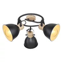 Globo WIHO spotlámpafekete fém fa hatású fém E27 3x 40W (nem tartozék) IP20 - 54018-3S