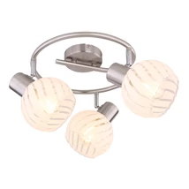 Globo WILLY spotlámpamatt nikkel fém áttetsző üveg E27 3x 40W (nem tartozék) IP20 - 54025-3