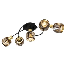 Globo INDIANA mennyezet lámpamatt fekete fém matt arany fém E14 5x 40W (nem tartozék) IP20 - 54357-5B