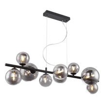 Globo RIHA függesztékmatt fekete fém füstös üveg G9-LED 9x 3,5W 3000K (tartozék) IP20 - 56133-9H