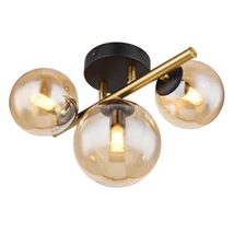 Globo RIHA fali lámpamatt fekete fém borostyán üveg G9-LED 3x 3,5W 3000K (tartozék) IP20 - 56135-3W