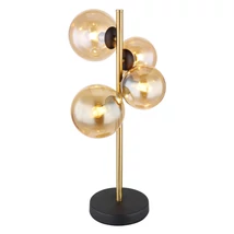Globo RIHA asztali lámpamatt fekete fém borostyán üveg G9-LED 4x 3,5W 3000K (tartozék) IP20 - 56135-4T