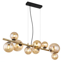 Globo RIHA függesztékmatt fekete fém borostyán üveg G9-LED 9x 3,5W 3000K (tartozék) IP20 - 56135-9H