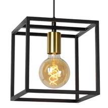 Lucide RUBEN függeszték modern stílus fém fekete matt arany-sárgaréz szögletes forma E27 IP20 - 00424/01/30