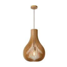 Lucide BODO függeszték skandináv stílus fa világos fa kerek forma E27 IP20 - 01400/38/72