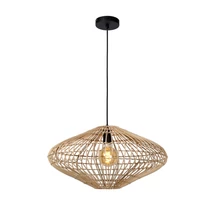 Lucide MAGALI függeszték skandináv stílus rattan világos fa ovális forma E27 IP20 - 03435/56/72
