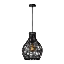 Lucide ALBAN függeszték skandináv stílus rattan fekete E27 IP20 - 03438/35/30