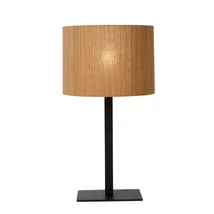 Lucide MAGIUS asztali lámpa skandináv stílus rattan világos fa fekete kerek forma E27 IP20 - 03529/81/30