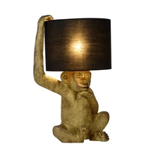 Lucide EXTRAVAGANZA CHIMP asztali lámpa retró stílus műanyag fekete arany E14 IP20 - 10502/81/30