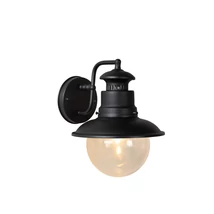 Lucide FIGO fali lámpa Vintage stílus alumínium fekete kerek forma E27 IP44 - 11811/01/30