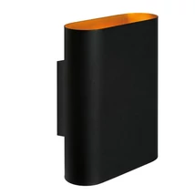 Lucide OVALIS fali lámpa modern stílus fém fekete matt arany-sárgaréz ovális forma E14 IP20 - 12222/02/30