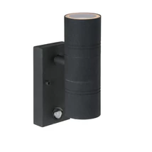 Lucide ARNE-LED kültéri mozgásérzékelős fali lámpa modern stílus acél fekete kerek forma GU10-LED IP44 - 14866/10/30