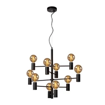 Lucide LEANNE függeszték modern stílus fém fekete kerek forma E27 IP20 - 21421/10/30