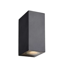 Lucide ZORA-LED kültéri fali lámpa modern stílus alumínium fekete szögletes forma GU10-LED IP44 - 22860/10/30