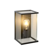 Lucide CLAIRE fali lámpa Vintage stílus üveg antracit szögletes forma E27 IP54 - 27883/01/30