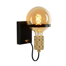 Lucide OTTELIEN fali lámpa modern stílus acél fekete matt arany-sárgaréz szögletes forma E27 IP20 - 30271/01/30