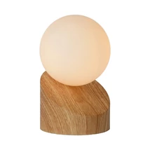 Lucide LEN asztali lámpa modern stílus fém világos fa opál kerek forma G9 IP20 - 45561/01/72