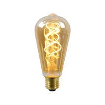 Lucide E27-LED szabályozható filament fényforrás 5W 380lm 2200K 360° Cri80 üveg borostyán - 49034/05/62