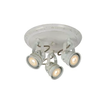 Lucide CIGAL mennyezeti spotlámpa házikó stílus fém antik fehér kerek forma GU10-LED IP20 - 77974/15/21