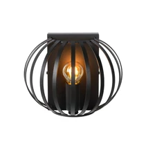 Lucide MANUELA fali lámpa modern stílus fém fekete félkör forma E14 IP20 - 78274/01/30