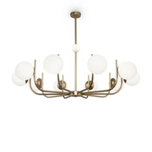 Maytoni RENDEZ-VOUS függeszték üveg fehér 10x E14 - MOD109PL-10BS