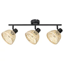 Rabalux RATTAN spotlámpa E14 fém matt fekete rattan burával natúr Ipari stílus IP20 - 3135