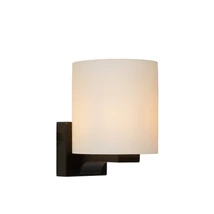 Lucide JENNO fürdőszobai fali lámpa modern stílus üveg fekete opál henger forma G9 IP44 - 04204/01/30