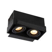 Lucide TRIMLESS beépíthető lámpa modern stílus alumínium fekete szögletes forma GU10 IP20 - 09925/02/30