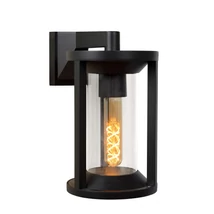 Lucide CADIX fali lámpa modern stílus alumínium fekete henger forma E27 IP65 - 15803/01/30