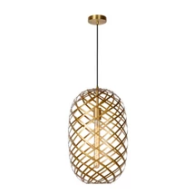Lucide WOLFRAM függeszték modern stílus fém matt arany-sárgaréz fekete ovális forma E27 IP20 - 21417/32/02