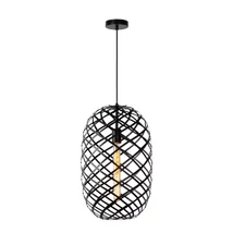 Lucide WOLFRAM függeszték modern stílus fém fekete ovális forma E27 IP20 - 21417/32/30