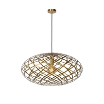 Lucide WOLFRAM függeszték modern stílus fém matt arany-sárgaréz fekete ovális forma E27 IP20 - 21417/65/02