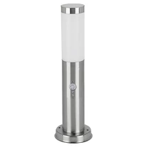 Rabalux INOXTORCH mozgásérzékelős kültéri állólámpa E27 fém szatin króm műanyag burával fehér modern stílus IP44 - 8267