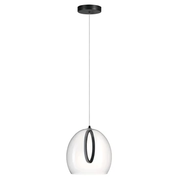 Azzardo  NICOLE függeszték fém, üveg, fekete, áttetsző, LED, 8W, 3000K, 640Lm - AZ-6195