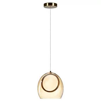 Azzardo  NICOLE függeszték fém, üveg, borostyán, LED, 8W, 3000K, 640Lm - AZ-6197