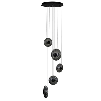 Azzardo  ANDORA függeszték fém, üveg, fekete, füstszín, LED, 48W, 3000K, 2500Lm - AZ-6887