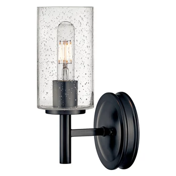 Elstead COLLIER fali lámpa fém, üveg, fekete, áttetsző, E27 - ELS-HK-COLLIER1-BX