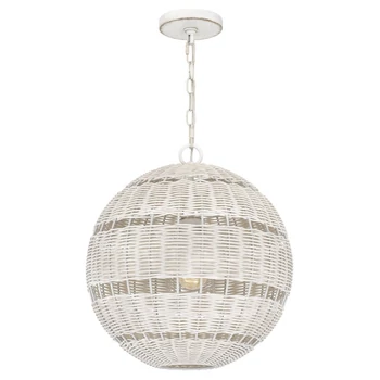 Elstead LINDENDALE függeszték fém, rattan, fehér, E27 - ELS-QZ-LINDENDALE-P-AWH