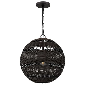 Elstead LINDENDALE függeszték fém, rattan, bronz, E27 - ELS-QZ-LINDENDALE-P-WT