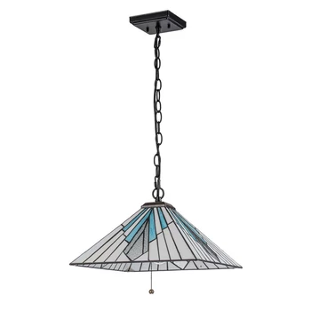 Elstead ALDERLEY függeszték fém, üveg, fekete, bronz, szürke, kék, E27 - ELS-TF-ALDERLEY-P