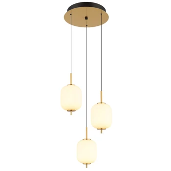 Globo EWALD függeszték fém, üveg, sárgaréz, fekete, fehér, LED, 20W, 3000K, 1483Lm - 15217-3