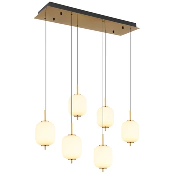 Globo EWALD függeszték fém, üveg, sárgaréz, fekete, fehér, LED, 40W, 3000K, 2176Lm - 15217-6