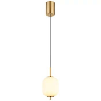Globo EWALD függeszték fém, üveg, sárgaréz, fekete, fehér, LED, 7W, 3000K, 703Lm - 15217H