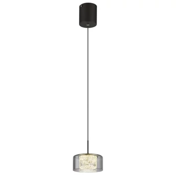 Globo FOGSY függeszték fém, üveg, akril, fekete, füstszín, LED, 6W, 4000K, 500Lm - 15634
