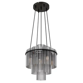 Globo GORLEY függeszték fém, üveg, fekete, füstszín, E14 - 15698H2