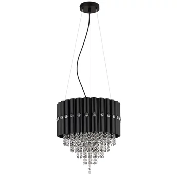 Globo ELEOS függeszték fém, kristály, fekete, áttetsző, E27 - 63149-3